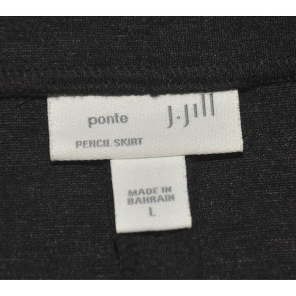 J. Jill Pencil Skirt Dark Gray Ponte Stretch Knit Straight Pull-On Women's L - Picture 4 of 6